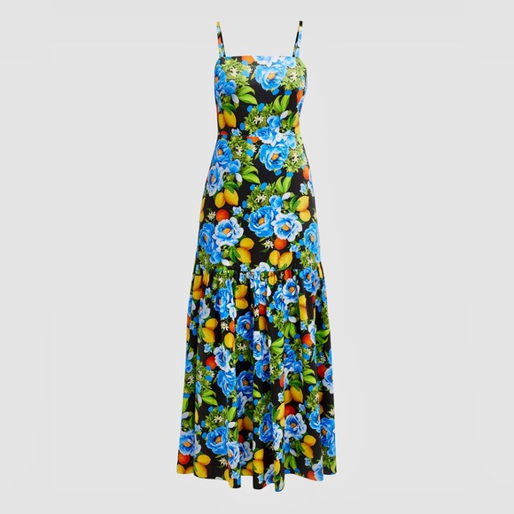 Borgo De Nor Blue Sleeveless Spaghetti Strap Sundress